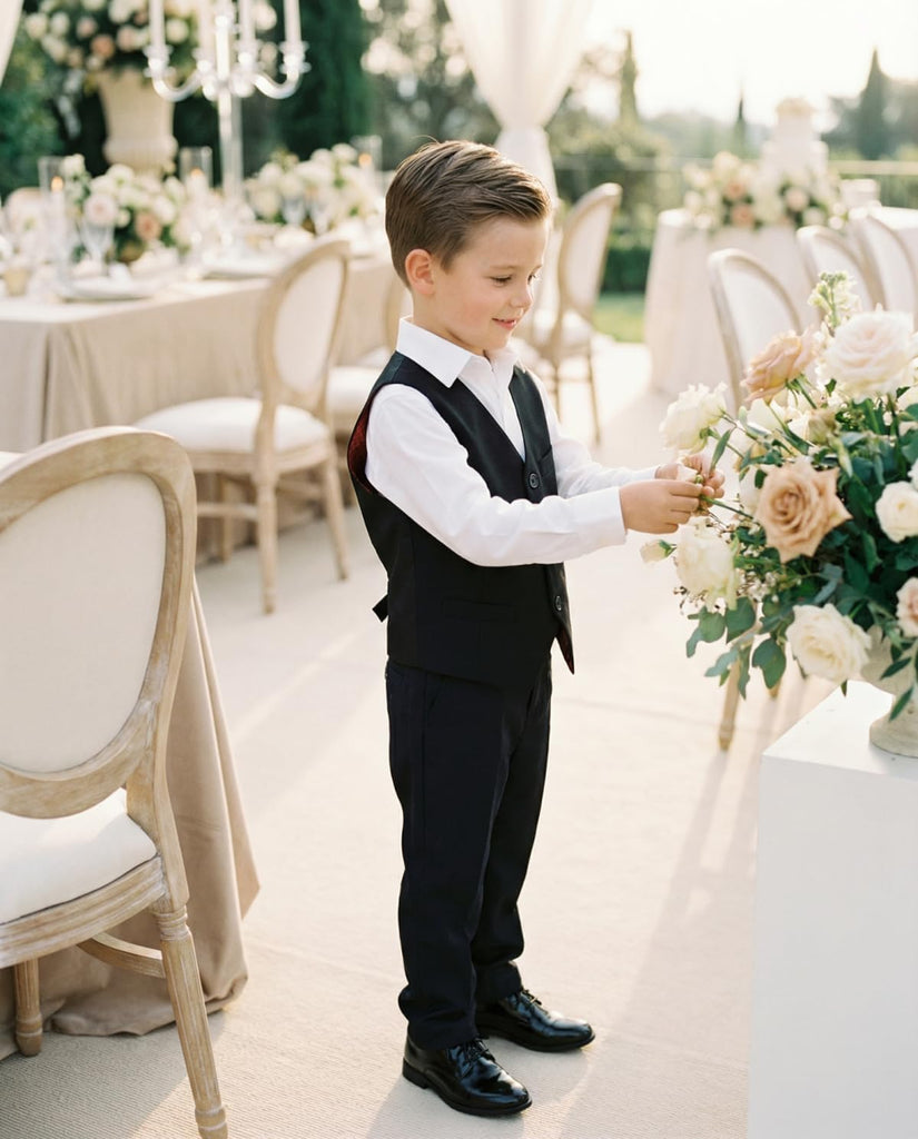 Boys Suits Kids Dress Vest Pants Set Ring Bearer Outfit