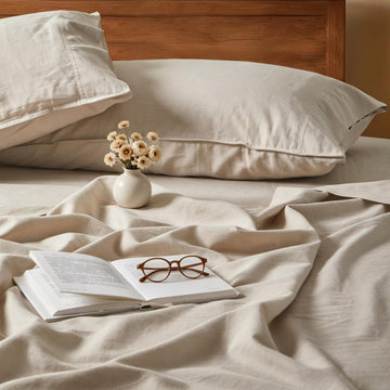 100% Organic Linen Sheets Bed Sheets Natural French Flax 4 Pcs