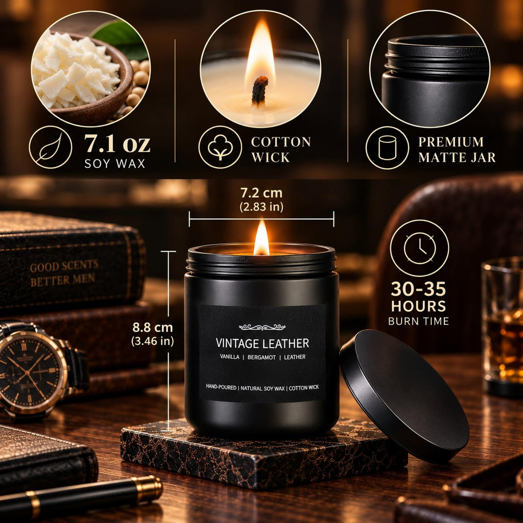 Scented Gifts Set for Men, 4 Pack Soy Wax Candles