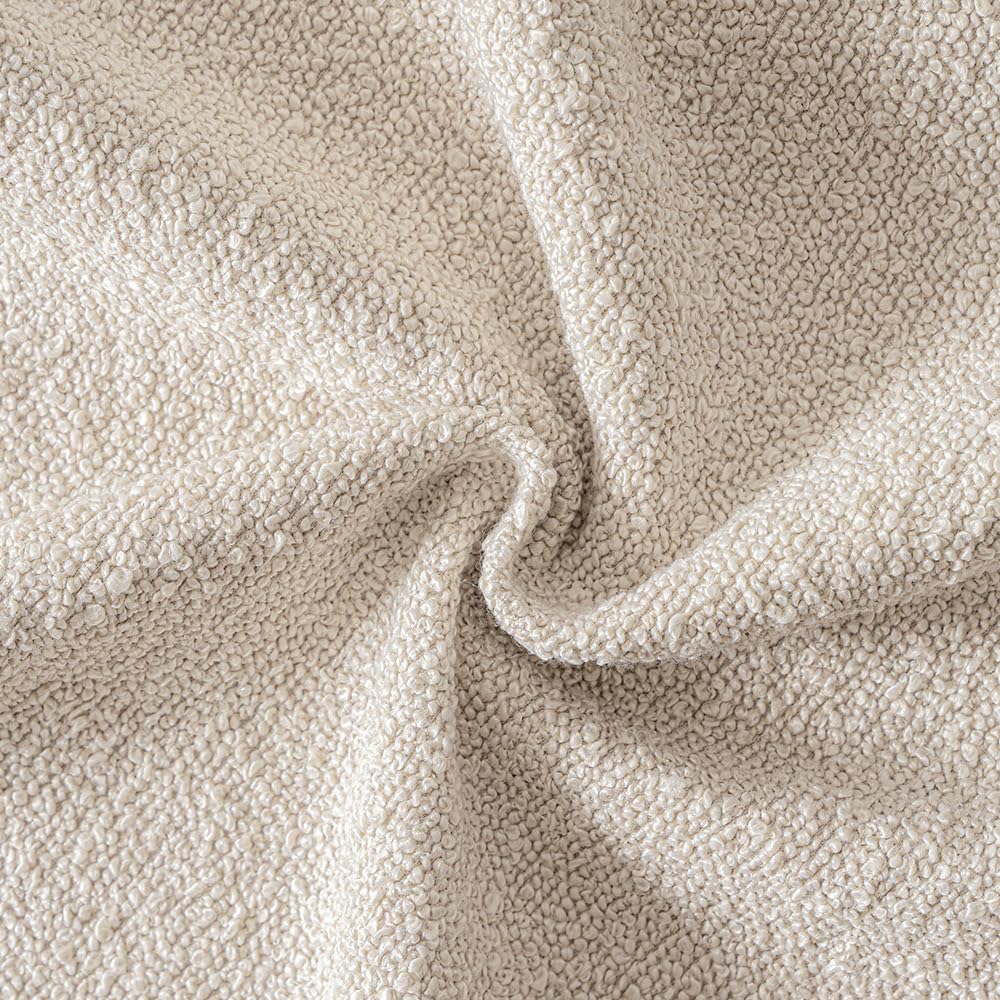 12x20 Decorative Lumbar Boucle Couch Pillow Covers Beige