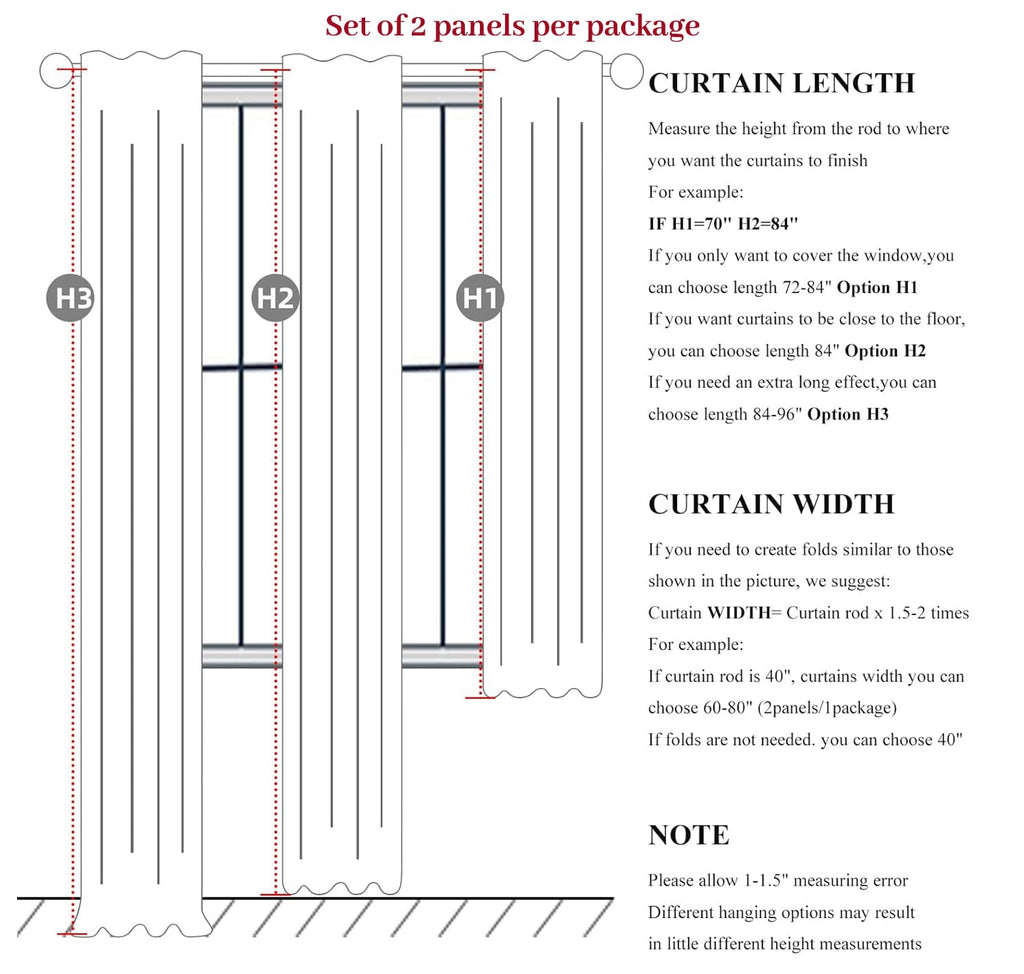 Birch Blackout Curtains 60 Inches Extra Wide Cute Linen 84 Inch Length, Boho Pleated Bedroom Cream Beige Large Window