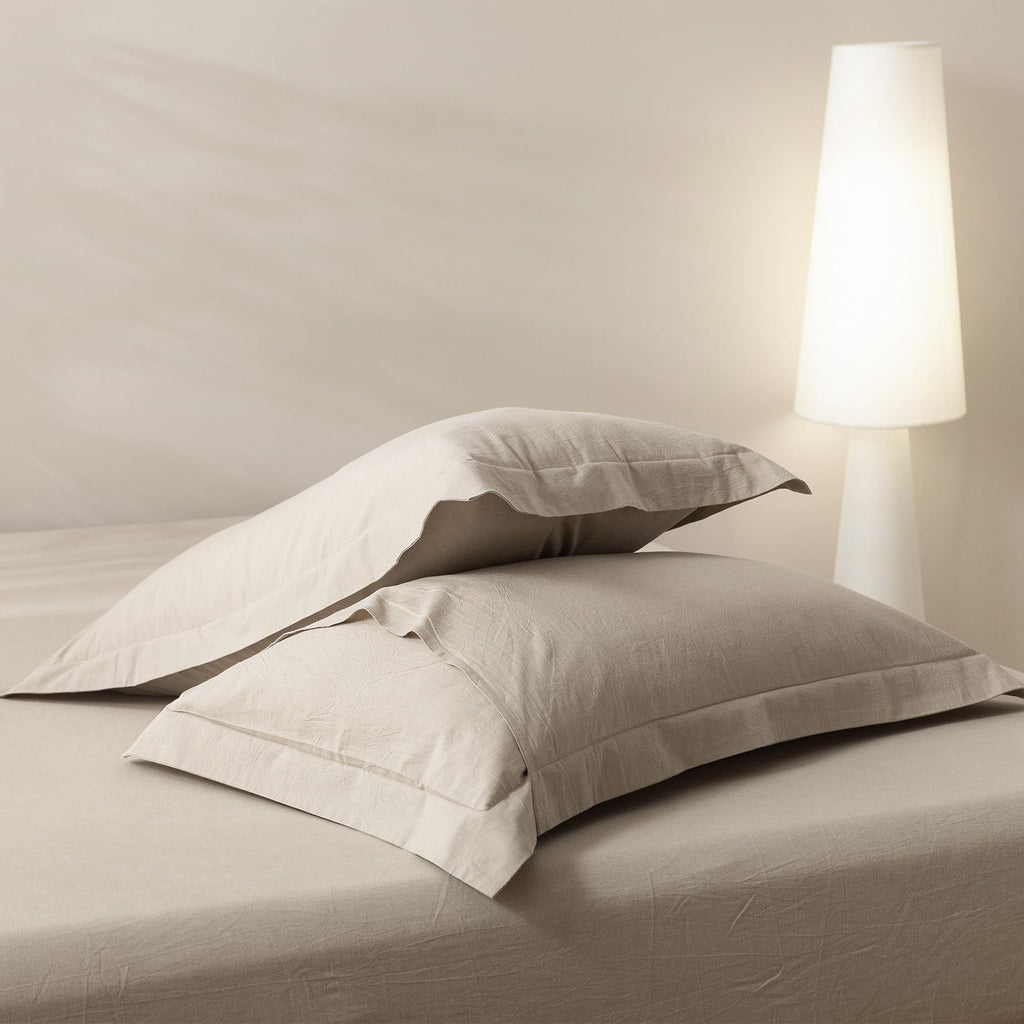 Linen Grey Duvet Cover Set 90" L x 68" W, Skin Friendly