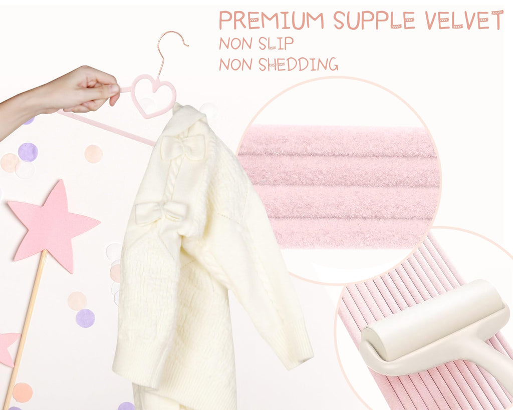 Velvet Baby Hangers, Kids Hangers with Clips for Toddler & Infant Clothes