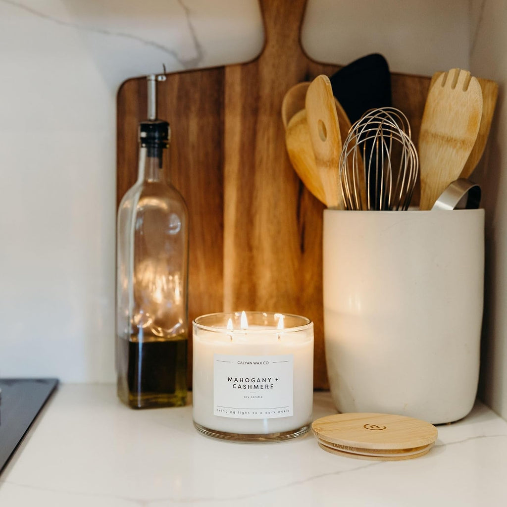 Mahogany & Cashmere 3 Wick Scented Candle - 43 Hour Burn - Set of 149