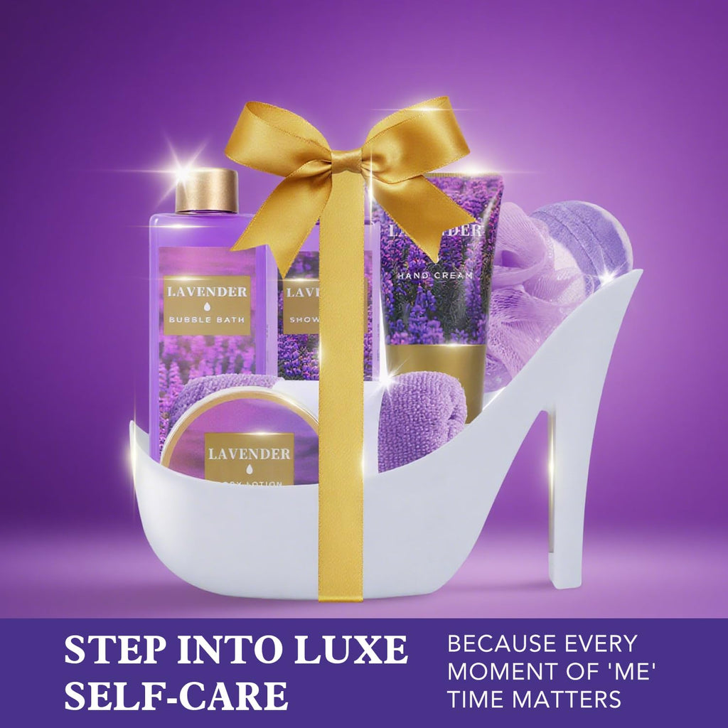 Gifts for Women 8pcs Relaxing Lavender Gift Set for Women High Heel Spa Gift for Womens Birthday Gifts for Womens Mom
