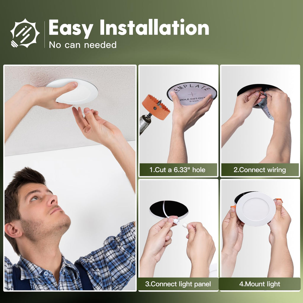 24 Pack 4 Inch LED Recessed Light with Junction Box, 5CCT