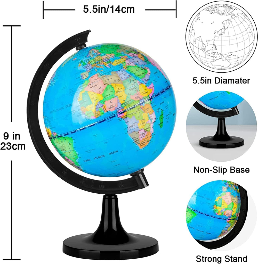 5.5" World Globe for Kids Learning
