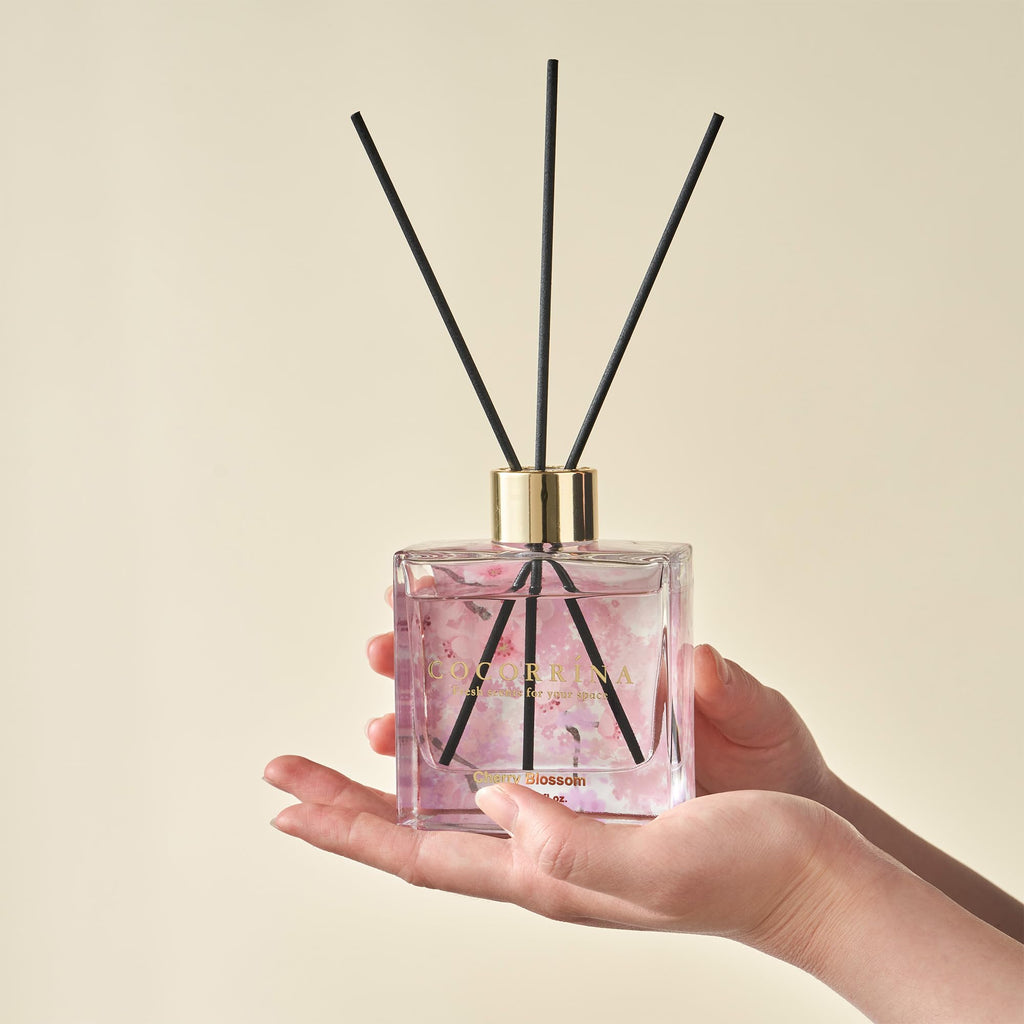 Reed Diffuser Set of 3-3 Pack/ 3.04 Fl.oz Diffuser with 24 Sticks Warm Vanilla/Cherry Blossom/Lavender Thyme Reed