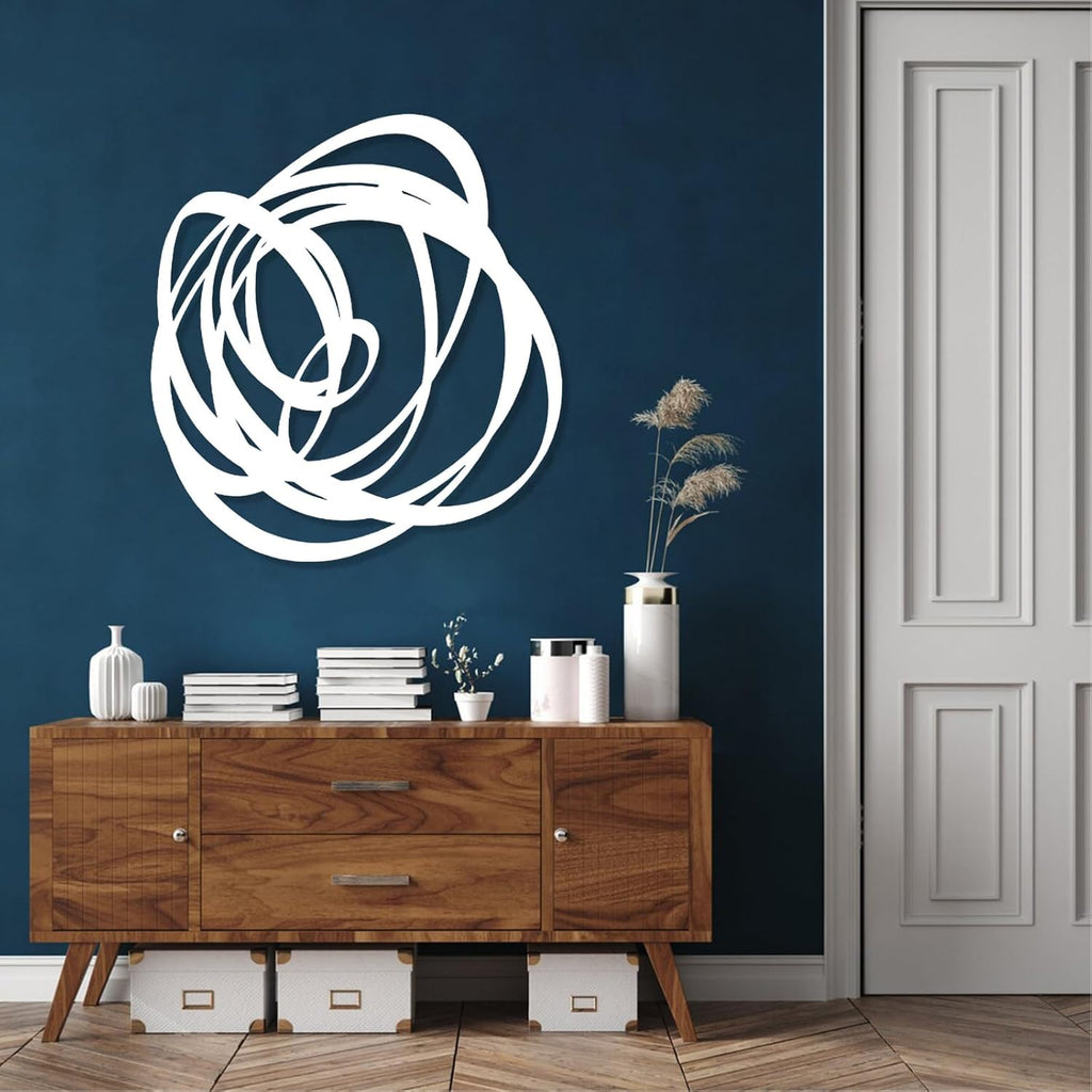 Abstract Metal Wall Art, Modern Art Decor, Unique Metal Wall Decor (Black, 19"x17" | 47x43.5 cm)