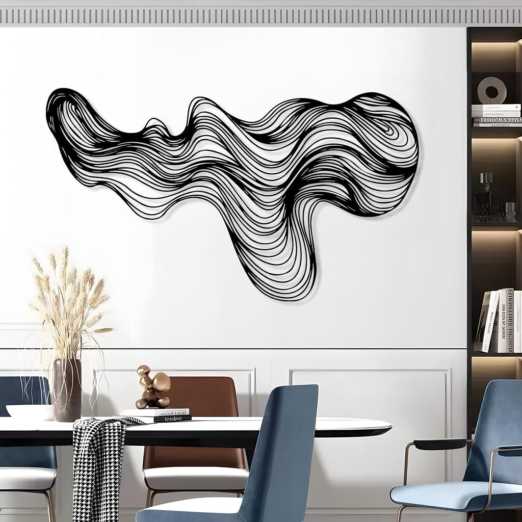 Abstract Lines Metal Wall Decor, Metal Irregular Wall Art, Geometric Line Art Sculpture, Mid Century Modern Artwok