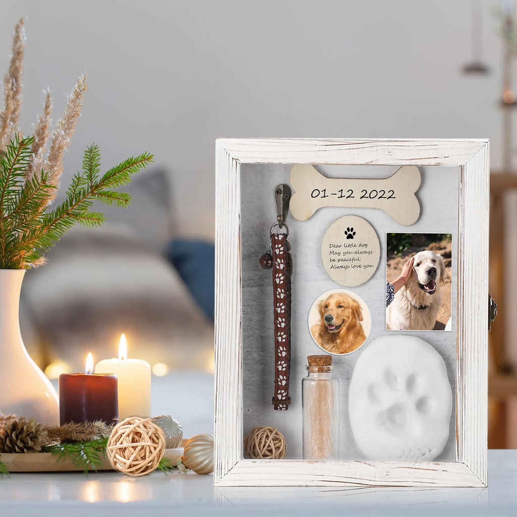 Pet Memorial Shadow Box Kit for Dog Cat, Retro, 6.8 x 8.8 Inch