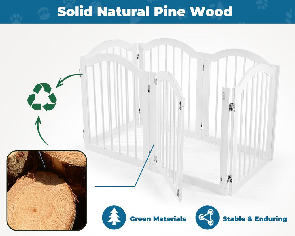 144" Extra Wide Dog Gate 30" Tall Freestanding Pet Gates Indoor