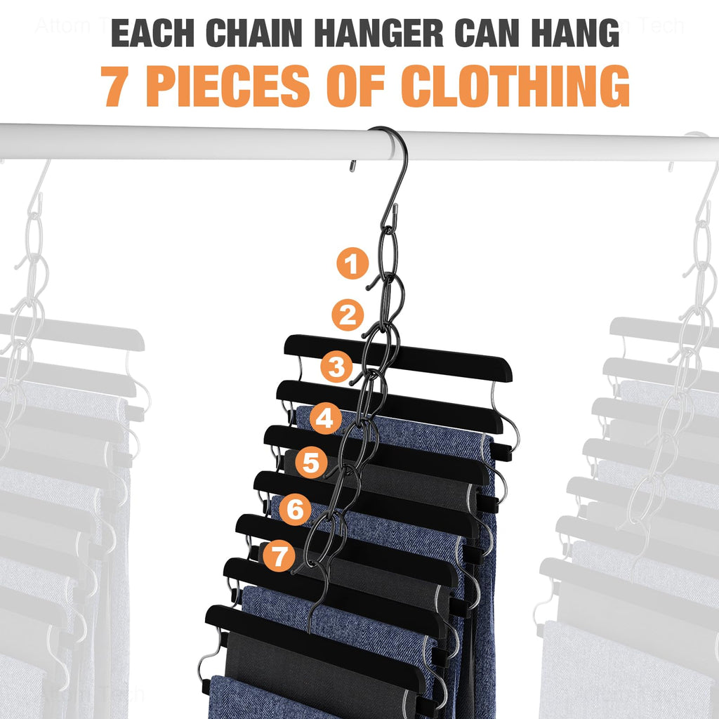 Space Saving Hangers 20-Pack, Metal Closet Organizer with Safety Cap