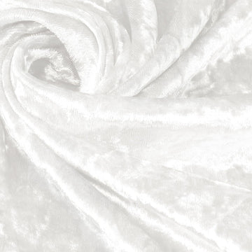 1 Yard 63" Wide White Stretch Crushed Velvet Fabric