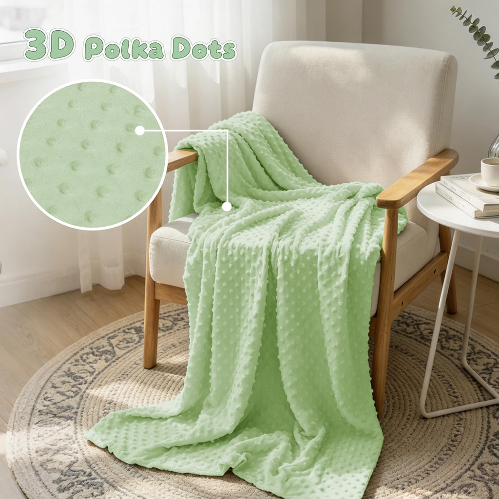 3 Yards Minky Dot Fabric 60 Inch Wide Fleece Plush Sage Green