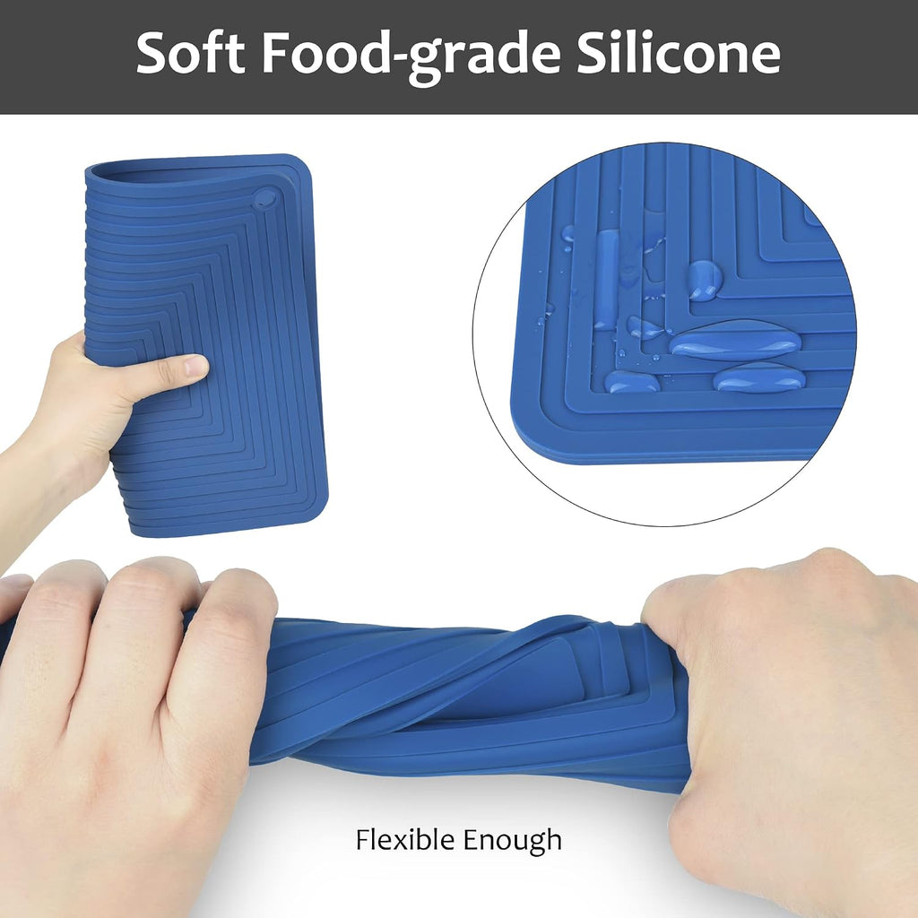 Silicone Trivets for Hot Dishes Pots and Pans, Red Hot Pads, Heat Resistant Mat for Counter, Multi-Purpose Silicone - Set of 2
