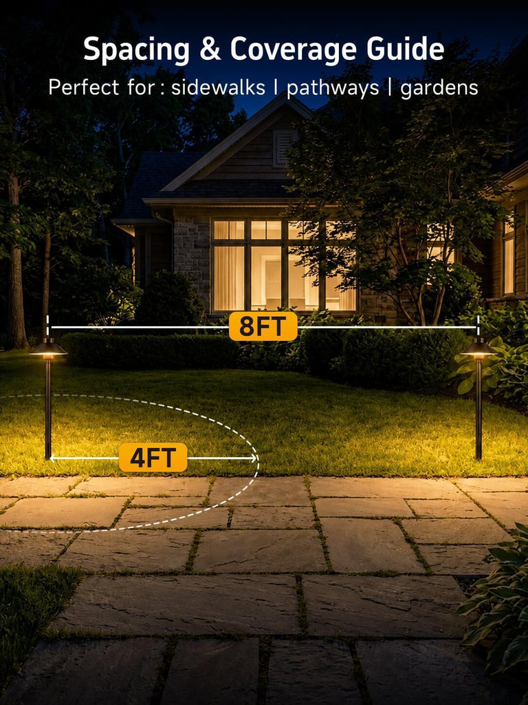 Solid Brass Low Voltage Hat-Top Path Light, Black, G4 2700K 4Pk
