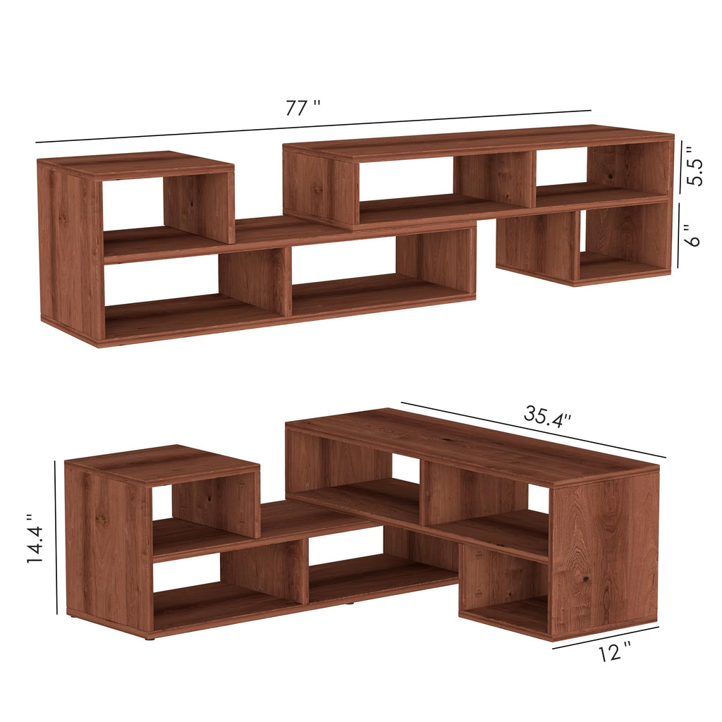 Low-Profile TV Stand, 2-Piece L-Shaped Entertainment Center