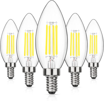 Dimmable E12 LED Candelabra Bulbs 60W Equivalent 5 Pack