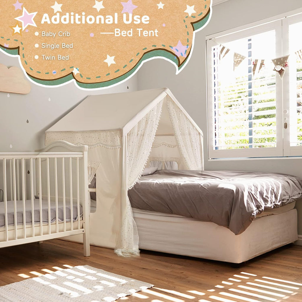 Kids Play Tent with Star Lights for Girls Princess Castle
