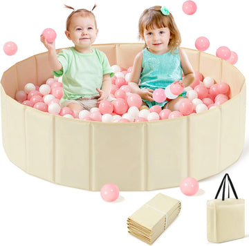 Large Ball Pit for Baby Toddler,44in Beige, Balls Not Include