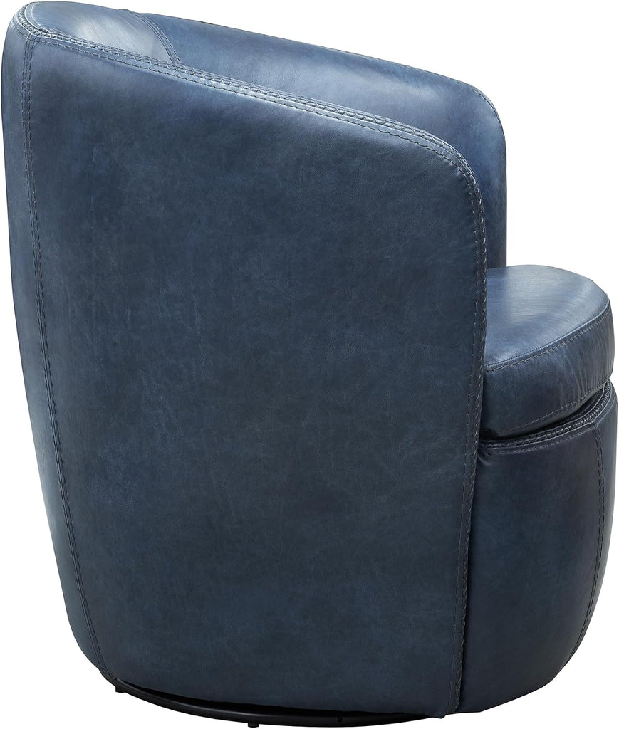 Barolo - Vintage Navy 100% Italian Leather Swivel Club Chair