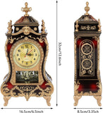 Yctze Vintage Table Clock, Decorative Plastic Alarm Clock for Home Hotel, Large Carriage Clock Ideal for Mantelpiece, Living Room, Table...