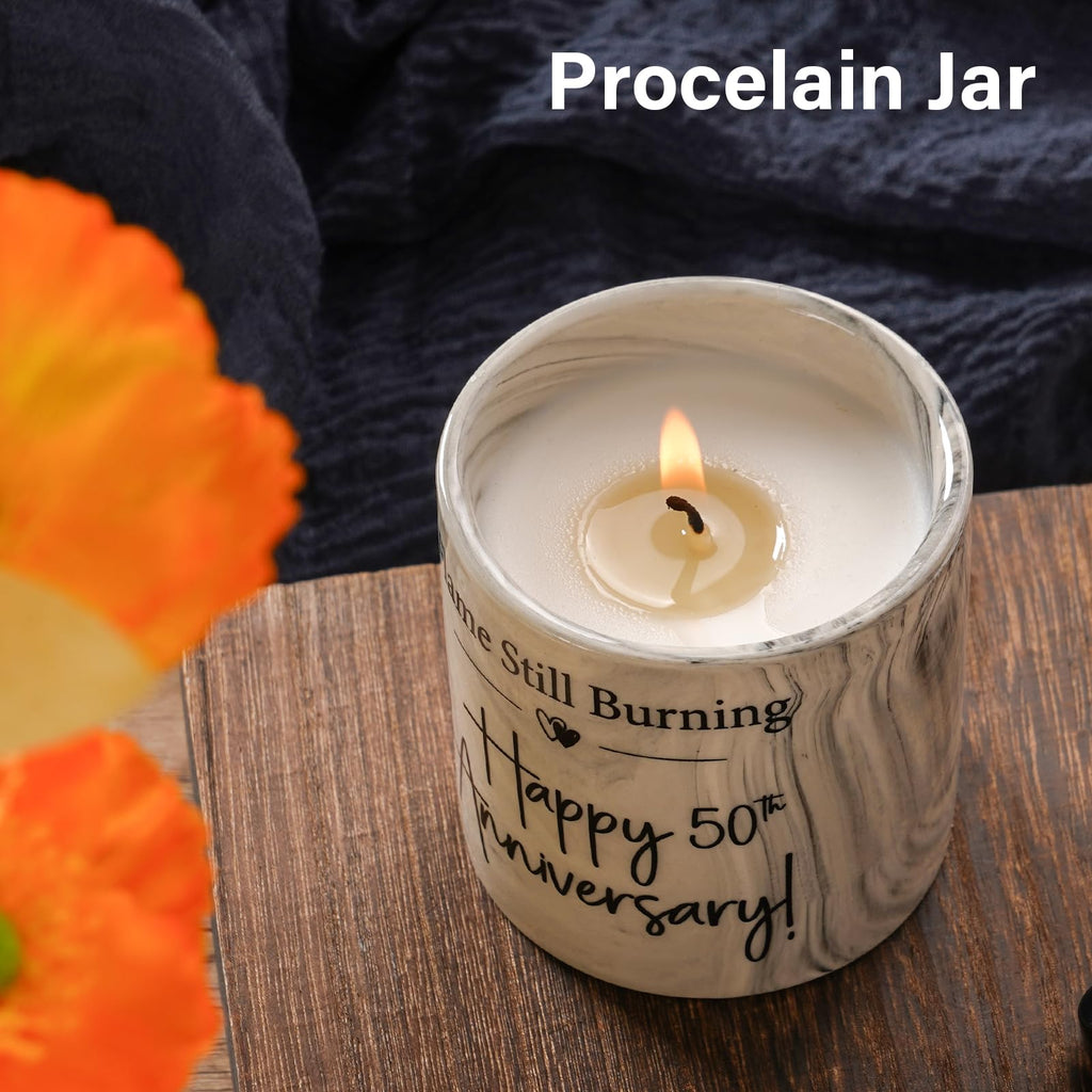50th Anniversary Candle - 50th Wedding Anniversary Present for Couple & Parents, 50 Year Aniversario Gifts for Men