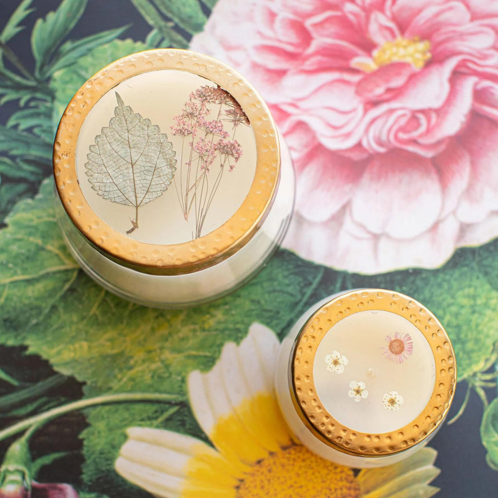 Pressed Floral Candle - Aromatherapy Candles, Long Lasting Scented Luxury Candles Decor, Botanicals Gifts Notes of
