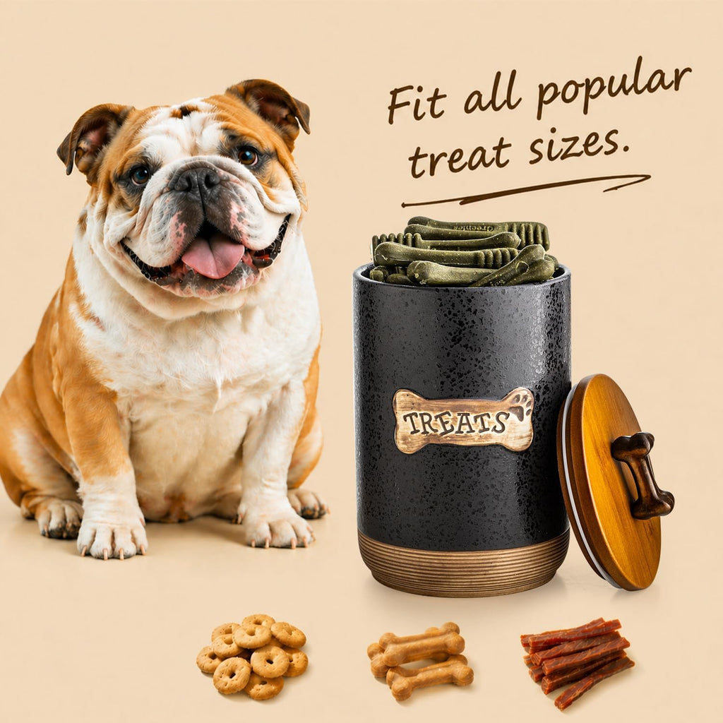 Dog Treat Container Jar with Airtight Lid, Keep the Pet Treat Fresh