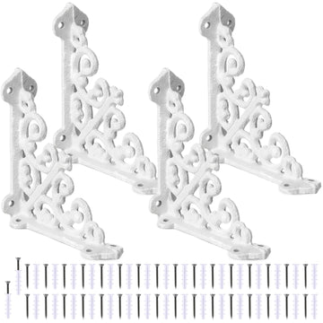4 Pack Decorative Shelf Brackets, Vintage Cast Iron Brackets