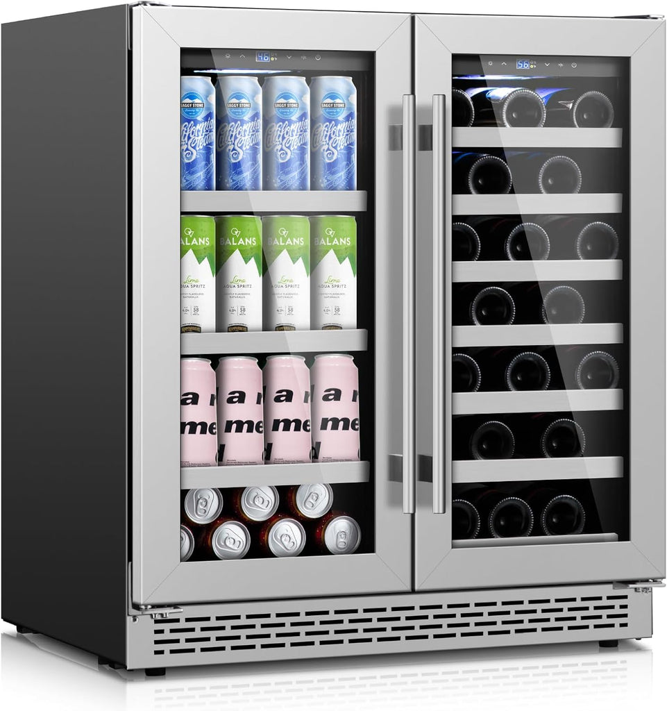 30 Inch Wine and Beverage Refrigerator, Beverage Fridge Cooler Under Counter