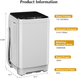 Portable Washing Machine 17.7lbs Full Automatic Portable Washer Machine for Apartment, 10 Wash Program Tub