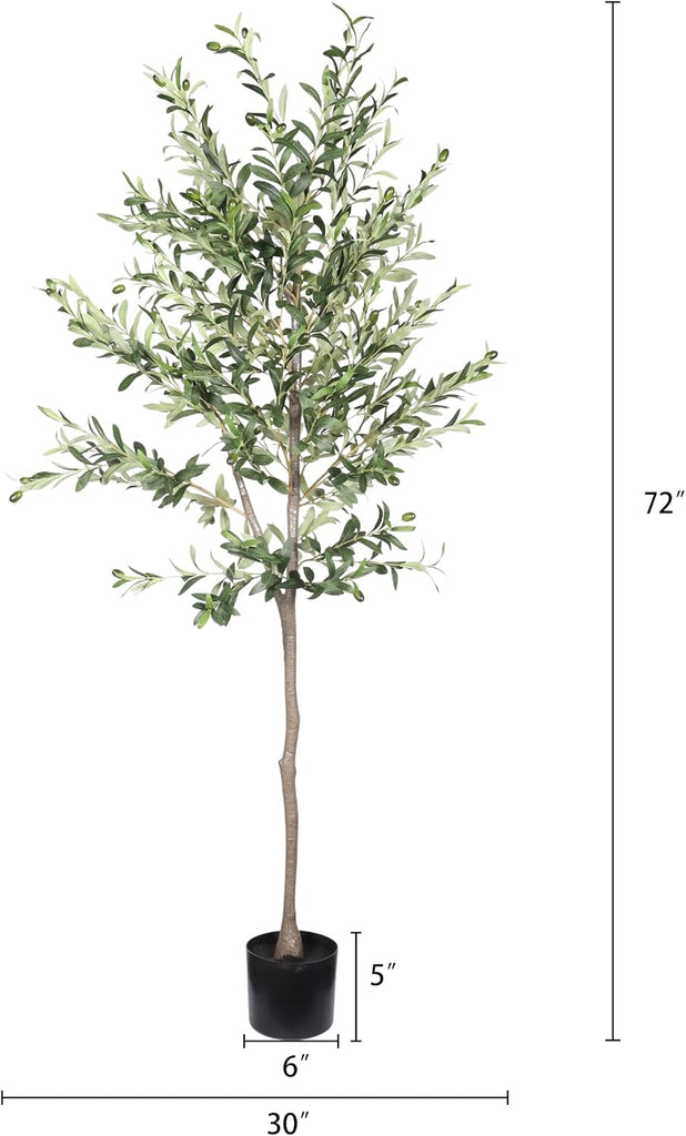 7FT Artificial Olive Tree with Pot Decor Indoor (6FT)