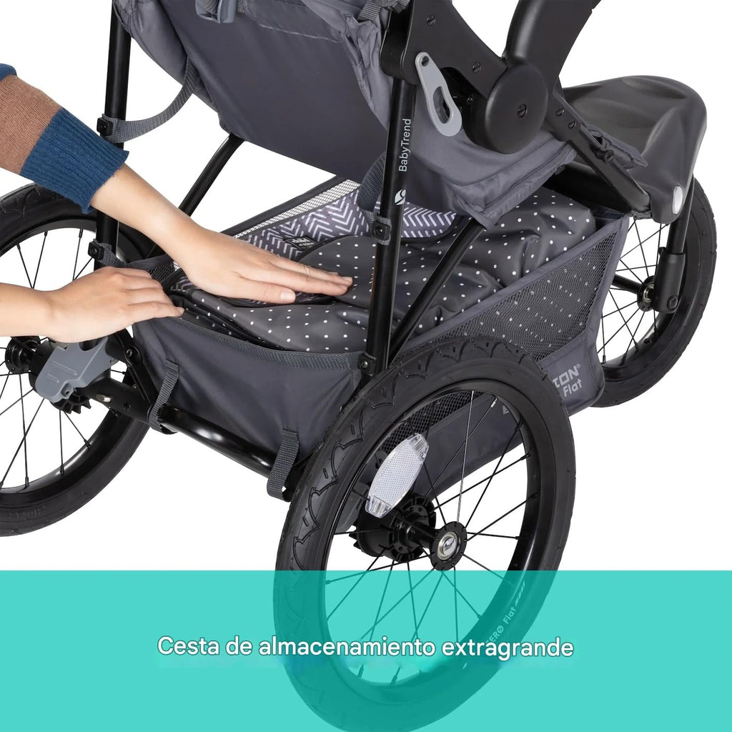 Baby Trend Expedition Zero Flat Jogger Travel System with LED Lights, Dash Grey