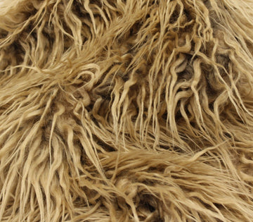 Faux Fur Fabric Long Pile Curly Llama Taupe / 60" Wide/Sold by the Yard
