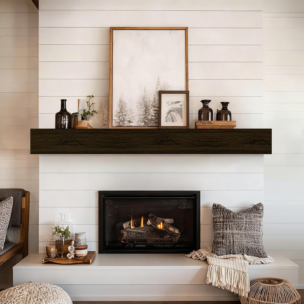 Handcrafted Wall-Mounted Floating Mantel Shelf Decoration Wood Fireplace Mantels Suitable for Living Rooms,Bedrooms
