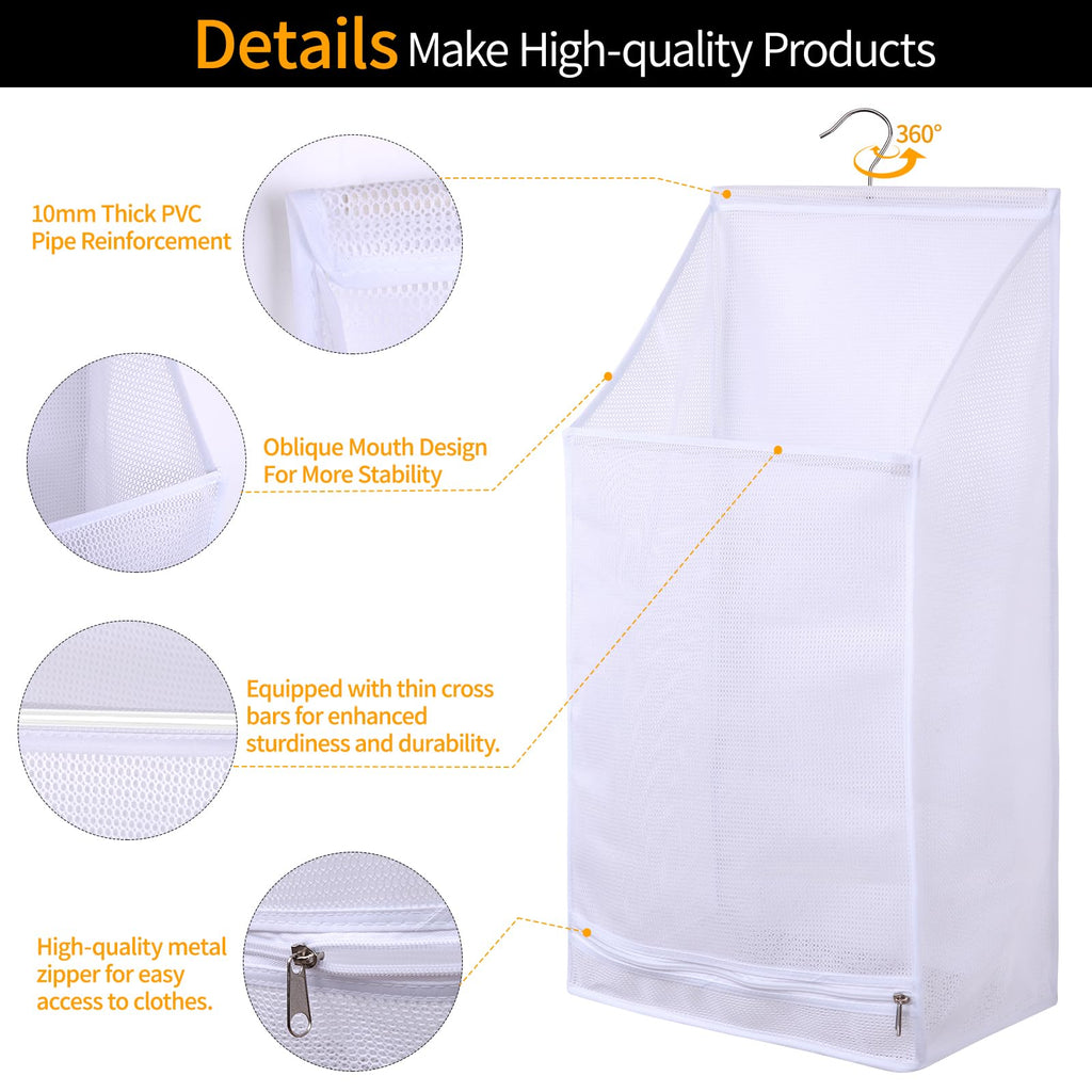Hanging Collapsible Breathable Mesh laundry bags,Fast Drying Portable Space Saving Laundry Hamper ,Rv Laundry Hamper
