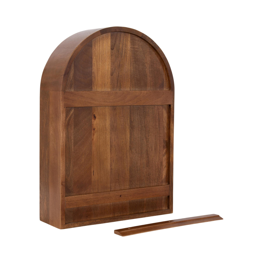 Arcott Modern Arched Wall Shelf, 18 x 26, Walnut Brown, Transitional Arch Wall Shelves for Over-the-Toilet Storage or