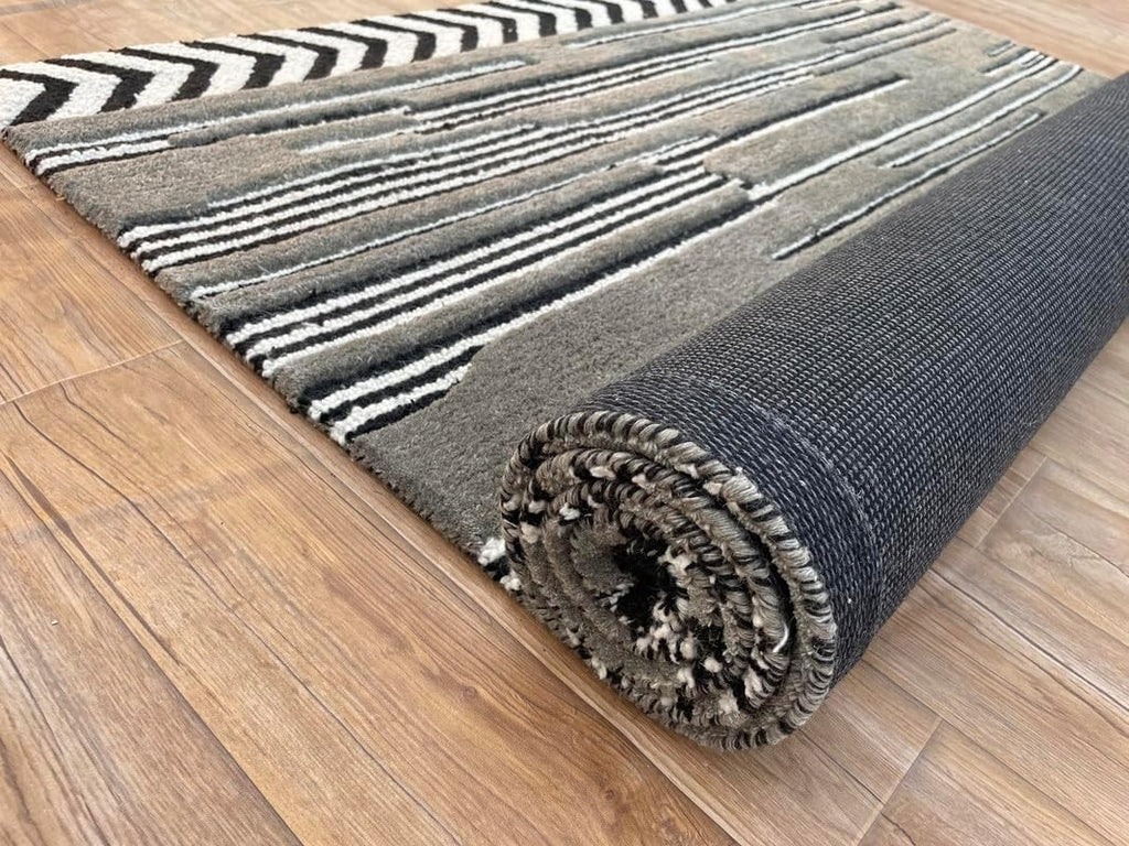 Crafted with Care: Premium Hand-Tufted New Zealand Wool Carpets for Area Rugs 13' x 10' (Rectangular) Grey/Black1