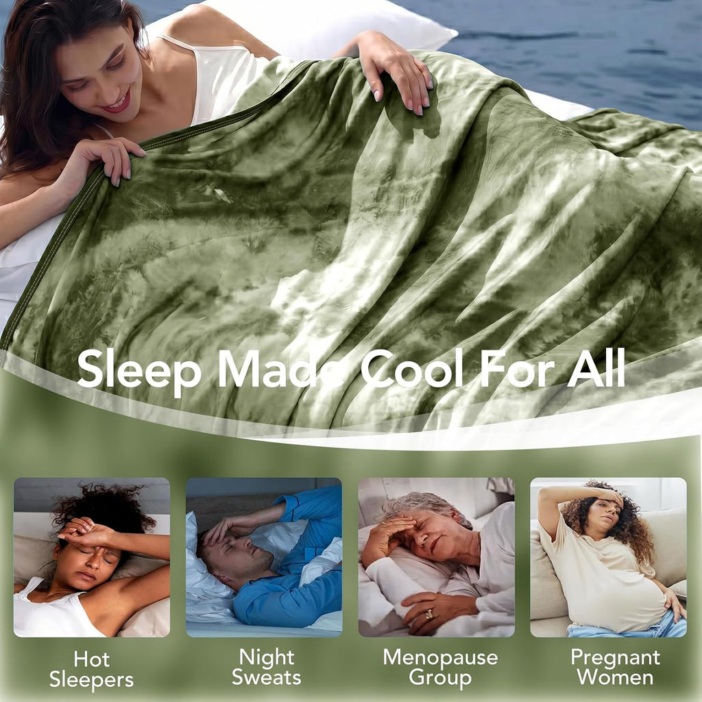 Cooling Blanket King Size 90"x104" for Hot Sleepers | Cold Summer Soft Blanket for Bed Couch and Travel Absorbs Heat