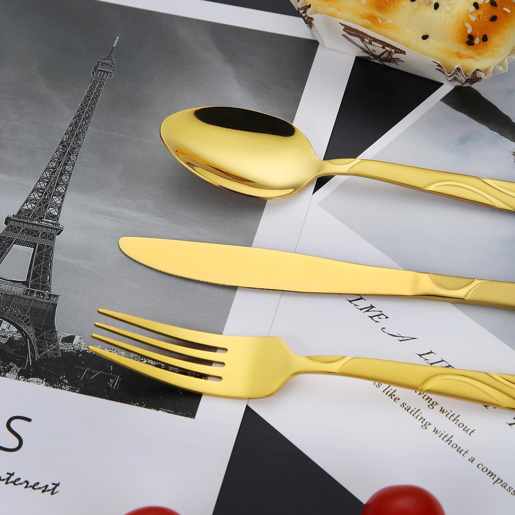 30-Piece Gold Silverware Set for 6