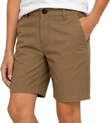 Boys Chino Shorts School Uniform Shorts for Boys with Button Closure