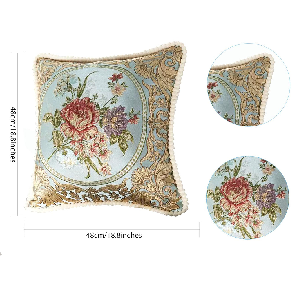 Vintage Pillow Covers Set of 2 Jacquard Embroidered Pillow Cover