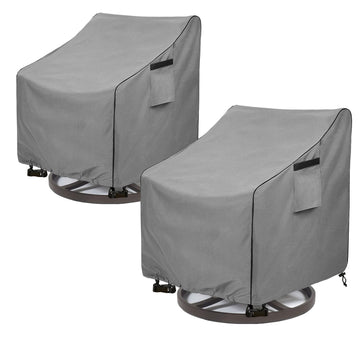Heavy Duty 600D Outdoor Furniture Covers Fits up to 27.5"W x 32.5"D x 39"H inches -2 Pack, Grey