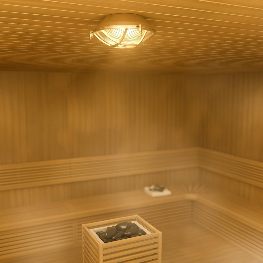 Brass Bulkhead Light Grid Round Nautical Wall Lampshade, Ceiling Mount, Sauna Light Waterproof IP54, Rust