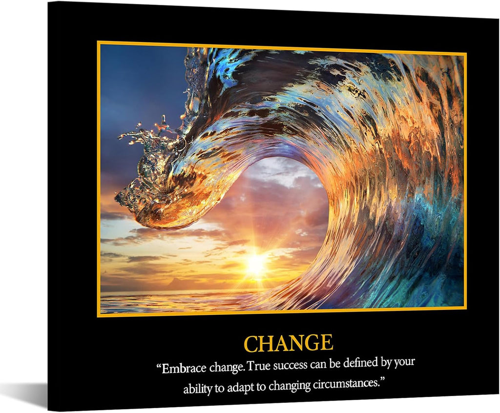 Motivational Self Positive Office Quotes Inspirational Success Teamwork Posters Canvas Prints Amazing Ocean Wave