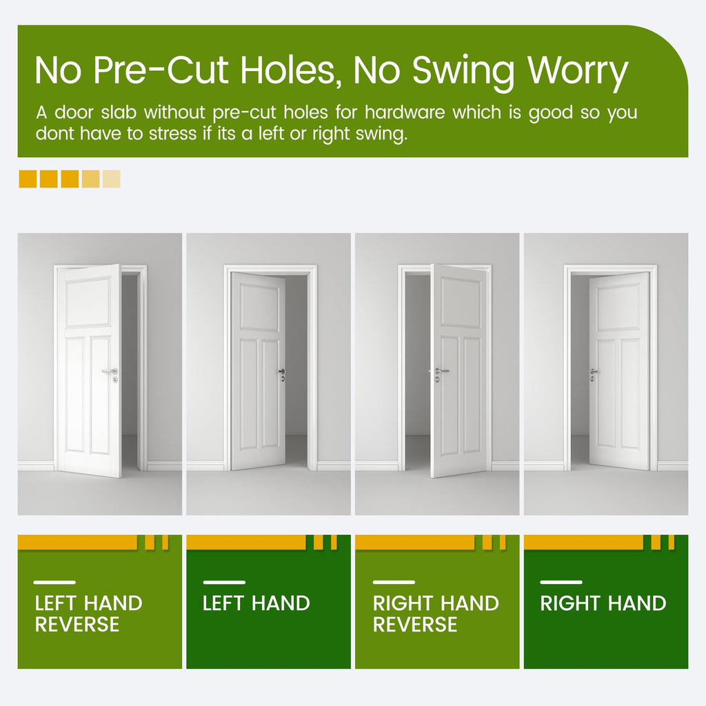 30"x 80" Interior Door Slab, 3-Panel Solid Core Doors White Primed