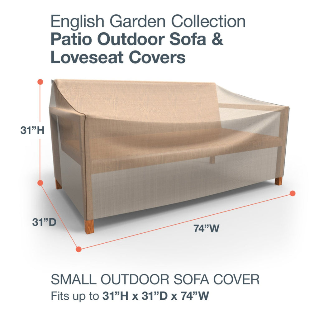 English Garden Patio Sofa Cover, Waterproof, Small