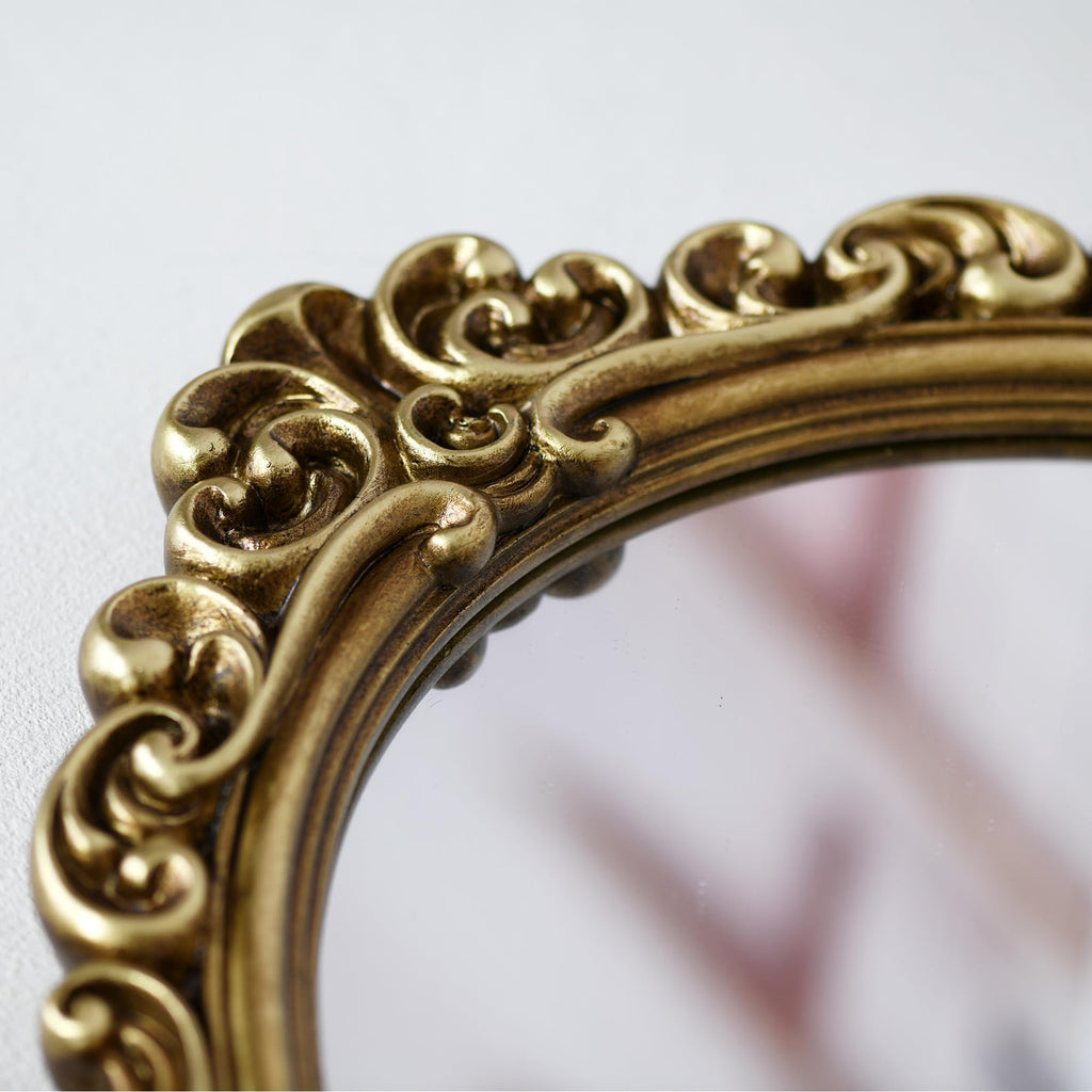 Medium Oval Wall Mirror Resin Frame Size:20.4 x 14.5 inch
